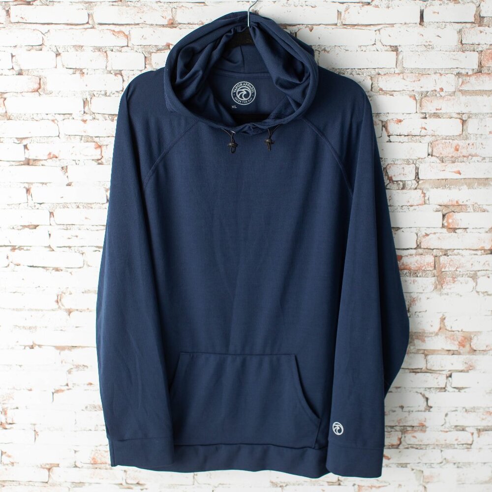 Vapor Apparel Men's XL Blue Long Sleeve Hoodie Pullover with Kangaroo Pocket